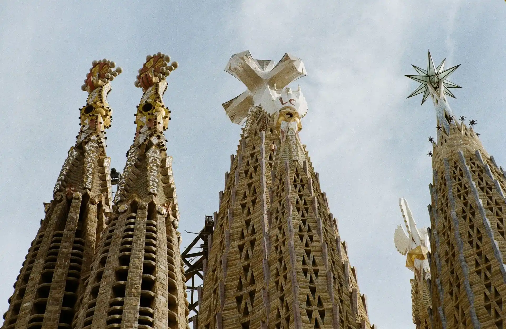 The spires of the Sagrada Familia in Barcelona